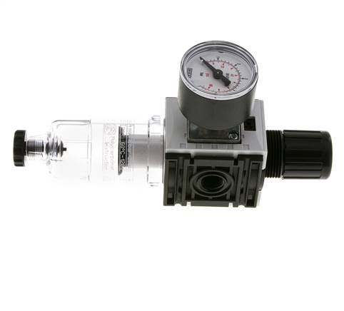 Filter-Regulator G1/4'' 1000 l/min 0.2-4.0bar/3-58psi Semi-Auto 40 mm Pressure Gauge Polycarbonate Futura 0