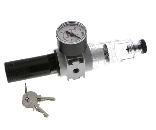 Filter-Regulator G1/8'' 1450 l/min 0.5-10.0bar/7-145psi Semi-Auto 40 mm Pressure Gauge Cylinder Lock Polycarbonate Multifix 0