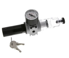 Filter-Regulator G1/8'' 1450 l/min 0.5-10.0bar/7-145psi Semi-Auto 40 mm Pressure Gauge Cylinder Lock Polycarbonate Multifix 0