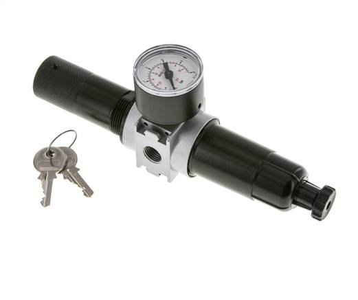 Filter-Regulator G1/4'' 1450 l/min 0.1-3.0bar/1-44psi Semi-Auto 40 mm Pressure Gauge Cylinder Lock Metal Multifix 0