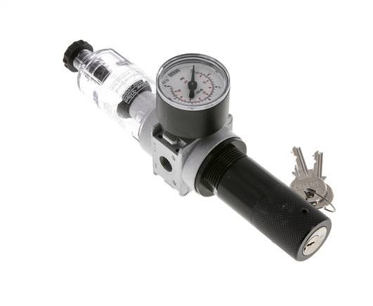 Filter-Regulator G1/8'' 1450 l/min 0.1-3.0bar/1-44psi Semi-Auto 40 mm Pressure Gauge Cylinder Lock Polycarbonate Multifix 0
