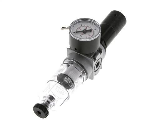 Filter-Regulator G1/8'' 1450 l/min 0.5-10.0bar/7-145psi Semi-Auto 40 mm Pressure Gauge Cylinder Lock Polycarbonate Multifix 0