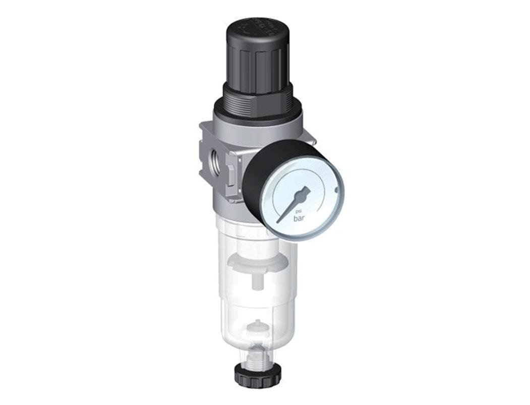 Filter-Regulator G1/8'' 1450 l/min 0.1-3.0bar/1-44psi Semi-Auto 40 mm Pressure Gauge Cylinder Lock Polycarbonate Multifix 0