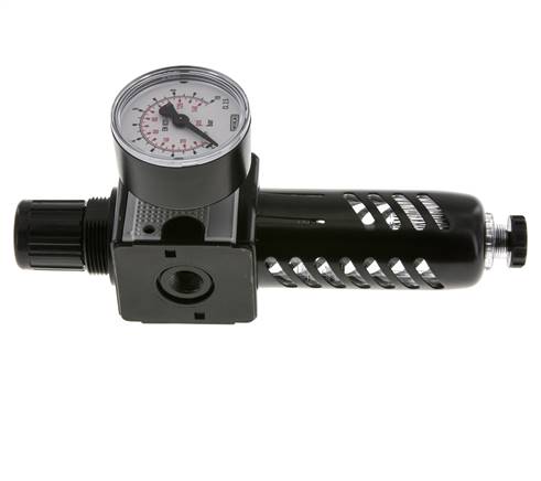 Filter-Regulator G1/4'' 1600 l/min 0.2-6.0bar/3-87psi Semi-Auto Protective Cage Polycarbonate Multifix 1