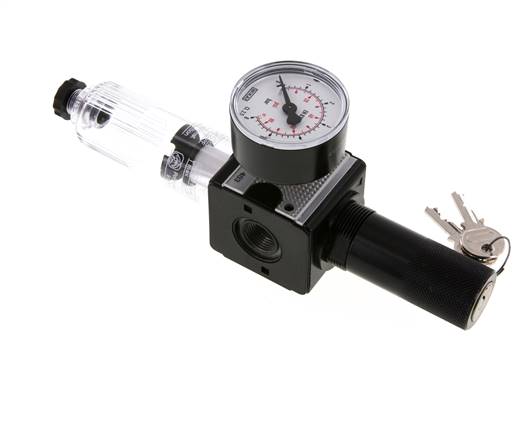 Filter-Regulator G3/8'' 1600 l/min 0.1-3.0bar/1-44psi Semi-Auto Cylinder Lock Polycarbonate Multifix 1