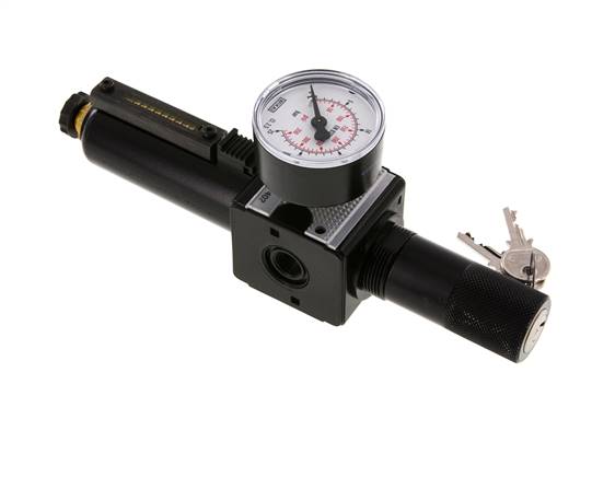 Filter-Regulator G1/4'' 1600 l/min 0.5-16.0bar/7-232psi Semi-Auto Cylinder Lock Metal Multifix 1