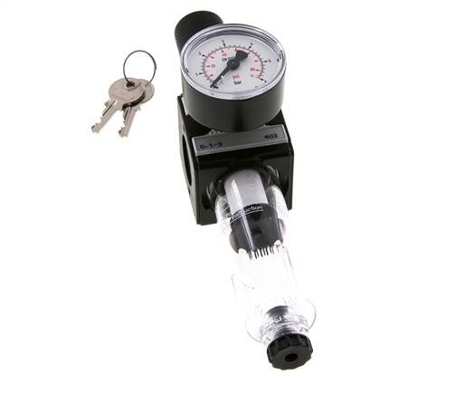 Filter-Regulator G3/8'' 1600 l/min 0.1-3.0bar/1-44psi Semi-Auto Cylinder Lock Polycarbonate Multifix 1