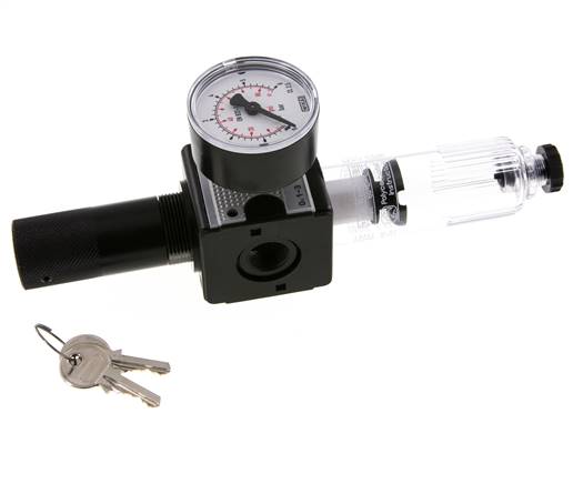 Filter-Regulator G3/8'' 1600 l/min 0.1-3.0bar/1-44psi Semi-Auto Cylinder Lock Polycarbonate Multifix 1
