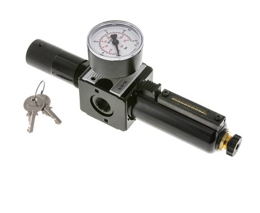Filter-Regulator G3/8'' 1600 l/min 0.5-16.0bar/7-232psi Semi-Auto Cylinder Lock Metal Multifix 1