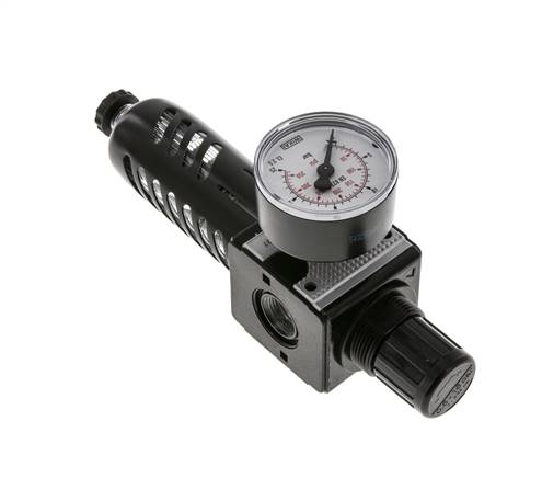 Filter-Regulator G3/8'' 1600 l/min 0.5-16.0bar/7-232psi Semi-Auto Protective Cage Polycarbonate Multifix 1