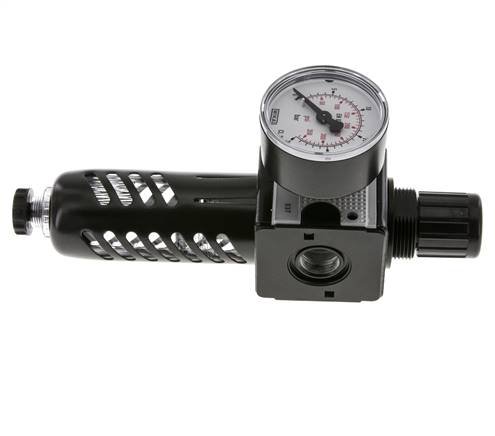 Filter-Regulator G3/8'' 1600 l/min 0.5-16.0bar/7-232psi Semi-Auto Protective Cage Polycarbonate Multifix 1