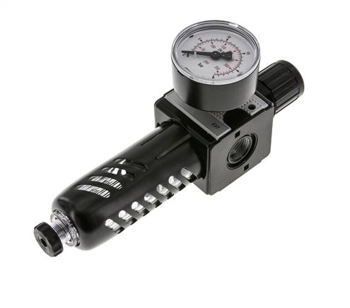 Filter-Regulator G3/8'' 1600 l/min 0.5-16.0bar/7-232psi Semi-Auto Protective Cage Polycarbonate Multifix 1