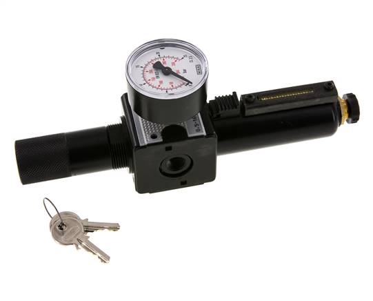 Filter-Regulator G1/4'' 1600 l/min 0.5-16.0bar/7-232psi Semi-Auto Cylinder Lock Metal Multifix 1