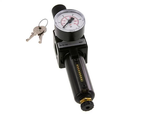 Filter-Regulator G1/4'' 1600 l/min 0.5-16.0bar/7-232psi Semi-Auto Cylinder Lock Metal Multifix 1