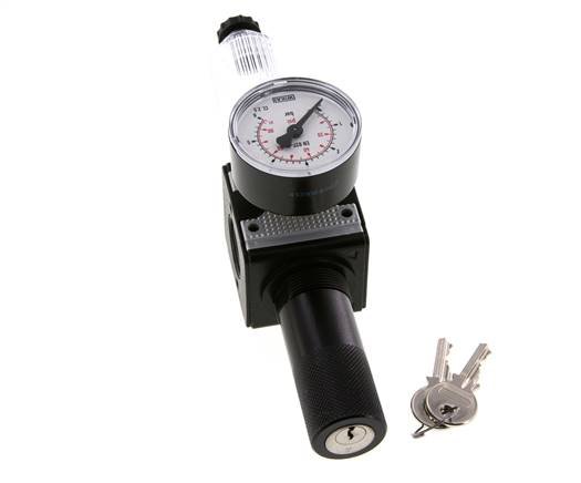 Filter-Regulator G3/8'' 1600 l/min 0.1-3.0bar/1-44psi Semi-Auto Cylinder Lock Polycarbonate Multifix 1