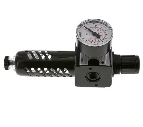 Filter-Regulator G1/4'' 1600 l/min 0.2-6.0bar/3-87psi Semi-Auto Protective Cage Polycarbonate Multifix 1