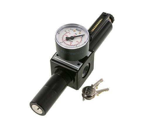 Filter-Regulator G3/8'' 1600 l/min 0.5-10.0bar/7-145psi Semi-Auto Cylinder Lock Metal Multifix 1