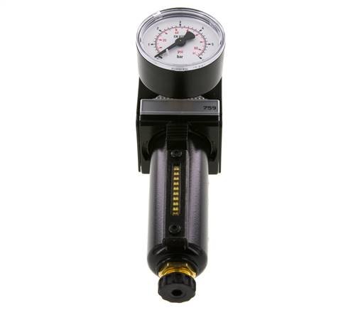 Filter-Regulator G1/4'' 1600 l/min 0.1-3.0bar/1-44psi Semi-Auto Metal Multifix 1
