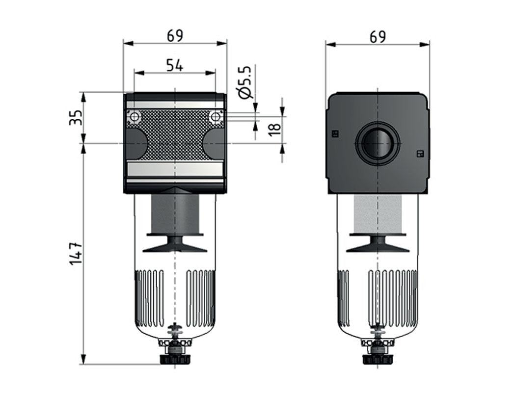 Filter 5microns G1/2'' 5850 l/min Auto (Closed Without Pressure) Polycarbonate Multifix 2