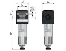 Filter 5microns G3/8'' 2000 l/min Semi-Auto Metal Multifix 1
