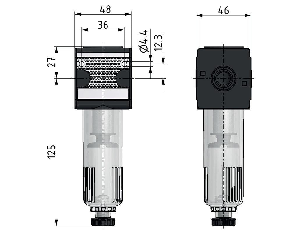Filter 5microns G1/4'' 2000 l/min Semi-Auto Metal Multifix 1