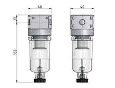 Filter 5microns G1/8'' 1000 l/min Semi-Auto Metal Multifix 0