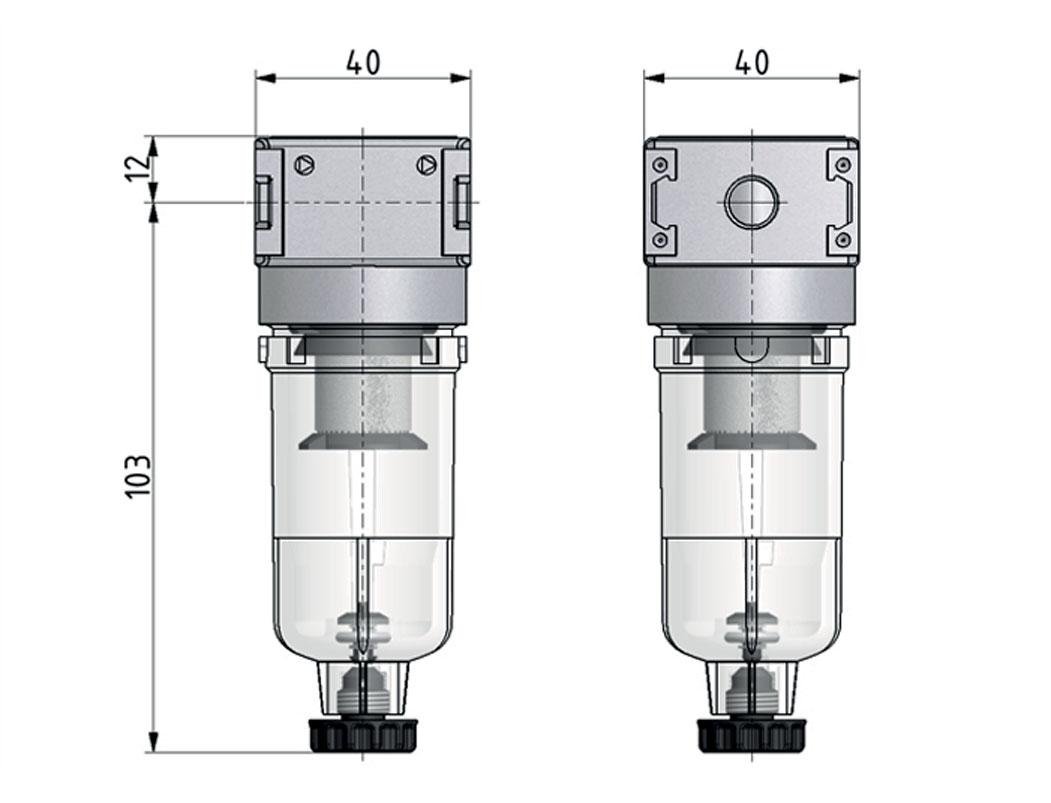 Filter 5microns G1/4'' 1000 l/min Auto Metal Multifix 0