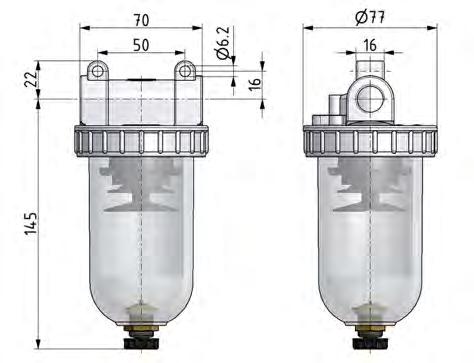 Filter 40microns G1/2'' 3100 l/min Auto Metal Standard 2