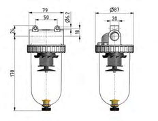 Filter 5microns G1/2'' 4000 l/min Auto (Closed Without Pressure) Polycarbonate Standard 3