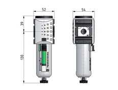 Pre-Filter 0.3microns G3/8'' 300 l/min Semi-Auto Polycarbonate Futura 1