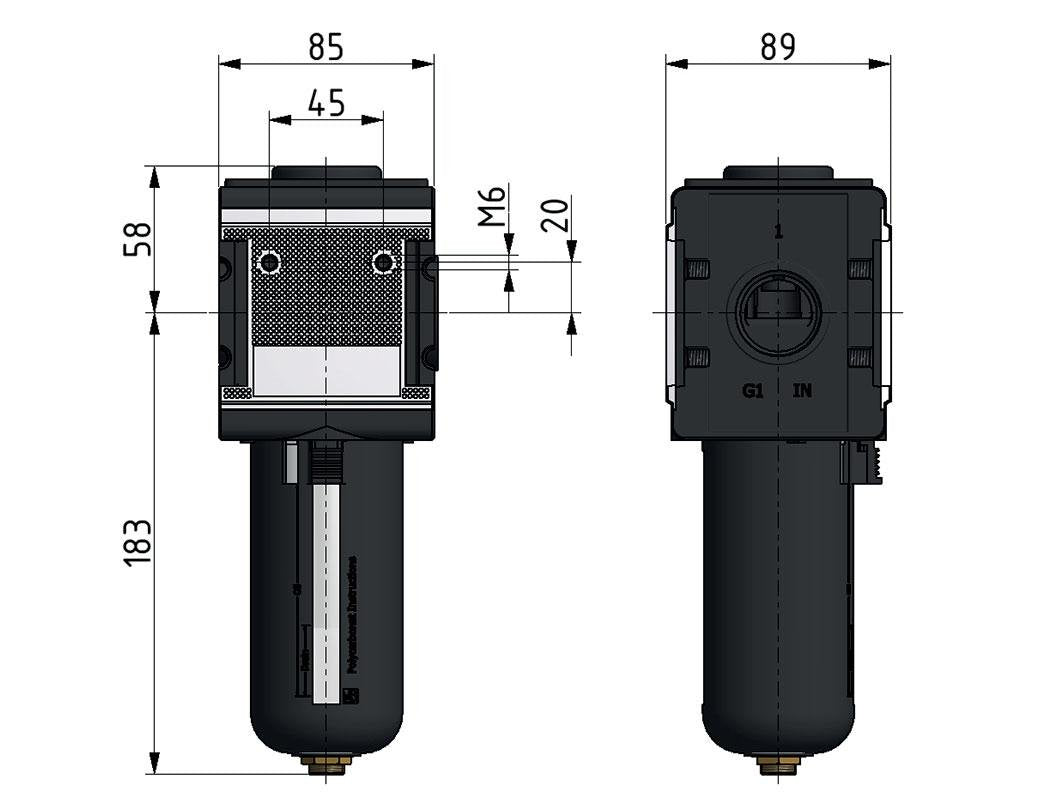 Activated Carbon Filter G3/4'' 3000 l/min Semi-Auto Protective Cage Polycarbonate Multifix 4