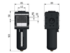 Activated Carbon Filter G3/4'' 3000 l/min Semi-Auto Protective Cage Polycarbonate Multifix 4