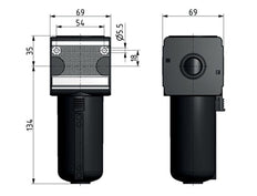 Activated Carbon Filter G1/4'' 750 l/min Semi-Auto Metal Multifix 2