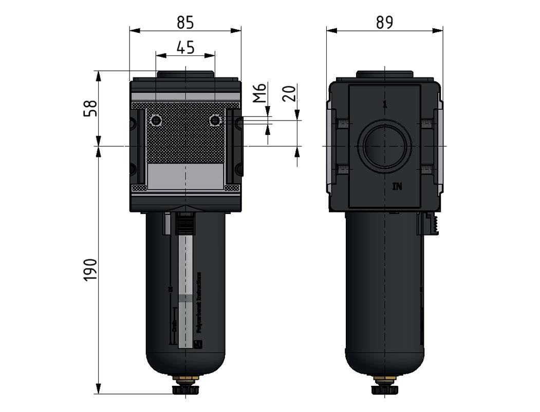 Pre-Filter 0.3microns G3/4'' 2000 l/min Semi-Auto Protective Cage Polycarbonate Multifix 4