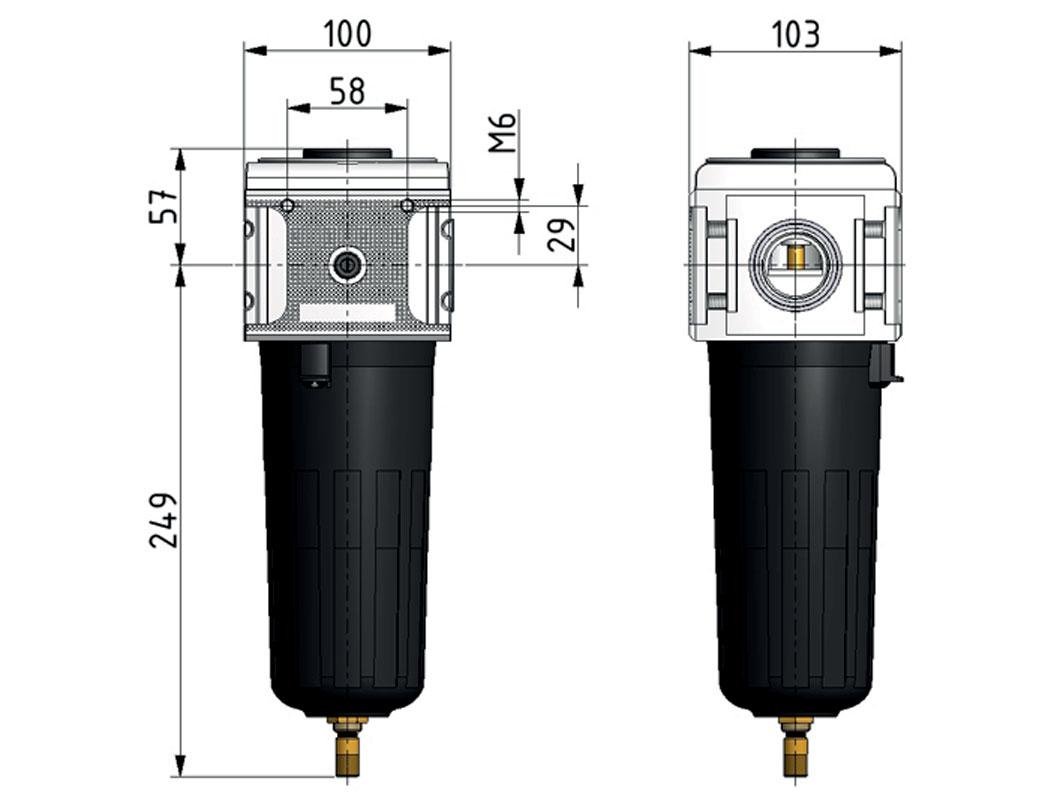 Microfilter 0.01microns G3/4'' 2600 l/min Auto Metal Multifix 5