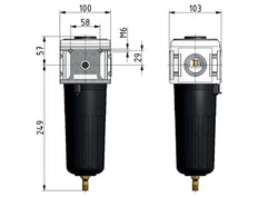 Microfilter 0.01microns G3/4'' 2600 l/min Auto Metal Multifix 5
