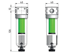 Microfilter 0.01microns G1/4'' 450 l/min Auto Polycarbonate Multifix 0