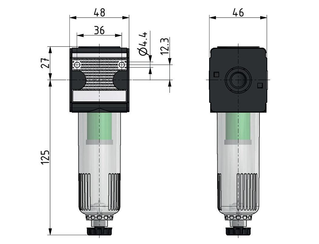 Microfilter 0.01microns G1/4'' 280 l/min Auto Polycarbonate Multifix 1