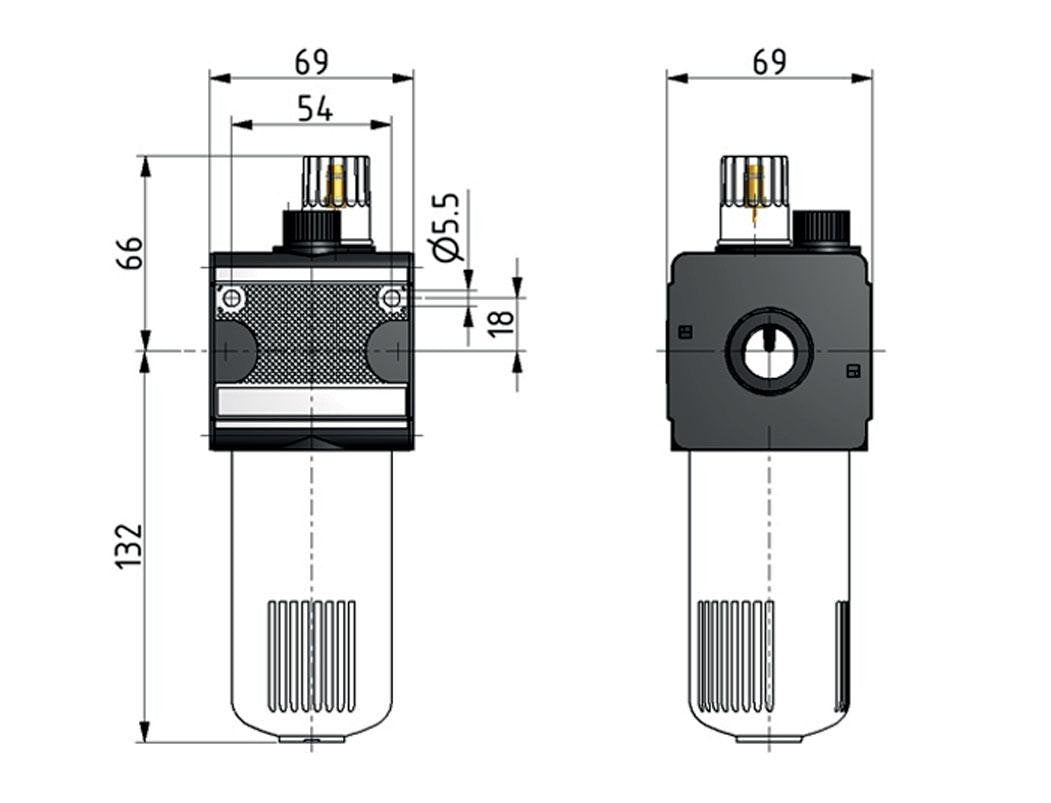Micro Oil-Fog Lubricator G1/2'' Polycarbonate Multifix 2