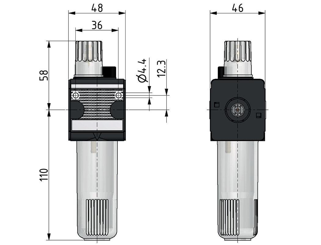Lubricator G1/4'' Electrical Level Monitoring Polycarbonate Multifix 1 ...