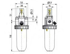Lubricator G1/4'' Polycarbonate Standard 1