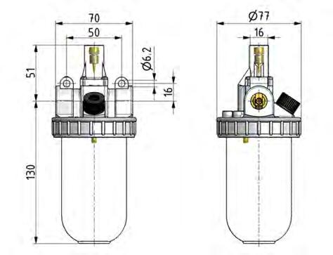 Lubricator G3/8'' Polycarbonate Standard 2