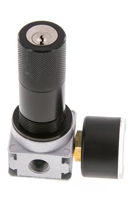 Pressure Regulator G1/4'' 1450 l/min 0.5-10.0bar/7-145psi Zinc Die-Cast 40 mm Pressure Gauge Cylinder Lock Multifix 0