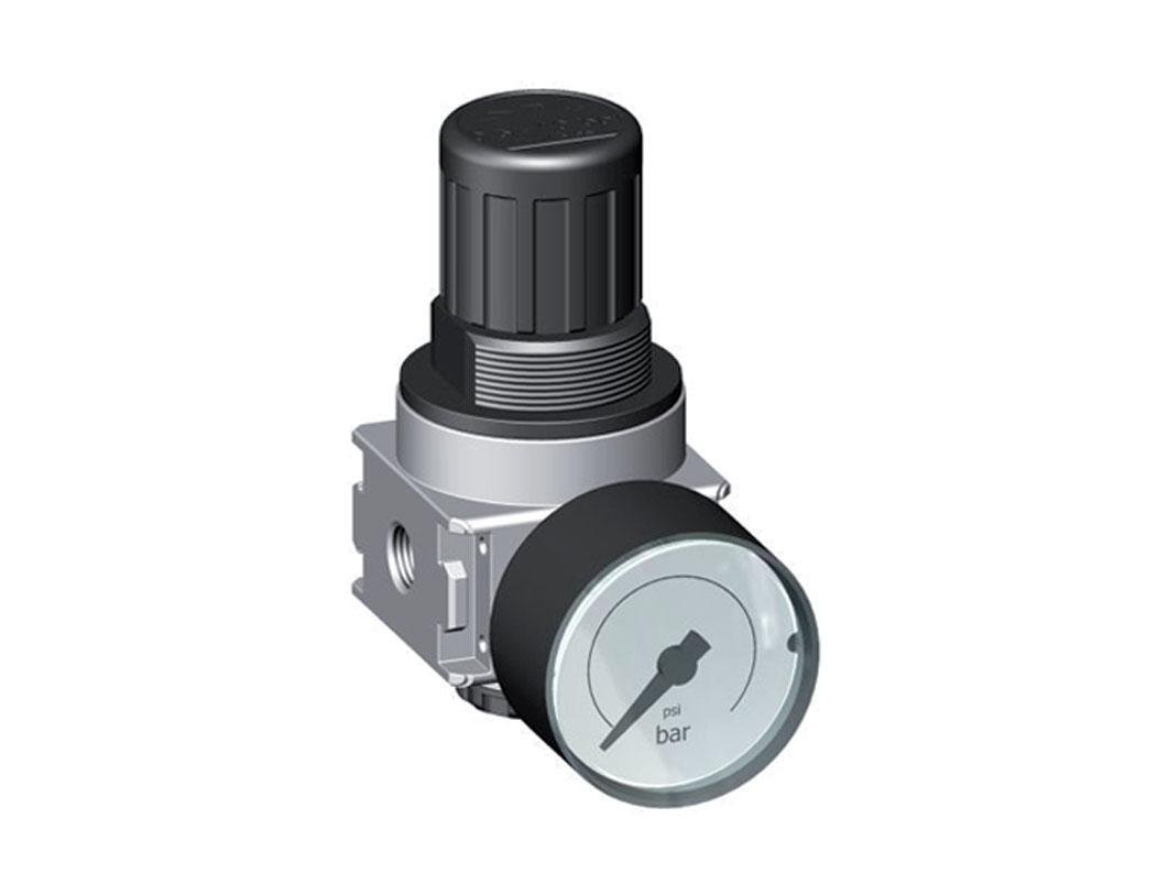 Pressure Regulator G1/4'' 1450 l/min 0.2-6.0bar/3-87psi Zinc Die-Cast 40 mm Pressure Gauge Cylinder Lock Multifix 0
