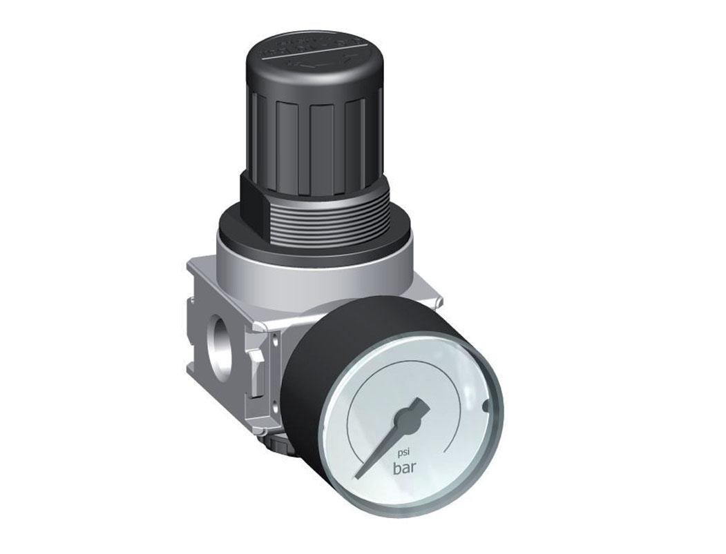 Pressure Regulator for Manifold Assembly G1/4'' 1450 l/min 0.5-10.0bar/7-145psi Zinc Die-Cast 40 mm Pressure Gauge Multifix 0