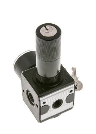 Pressure Regulator for Manifold Assembly G1/4'' 2250 l/min 0.1-3.0bar/1-44psi Zinc Die-Cast 40 mm Pressure Gauge Cylinder Lock Multifix 1
