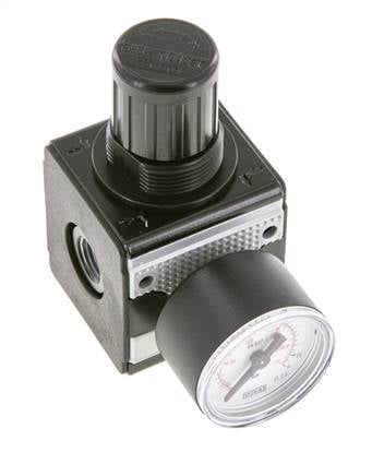 Pressure Regulator for Manifold Assembly G1/4'' 2250 l/min 0.5-10.0bar/7-145psi Zinc Die-Cast 40 mm Pressure Gauge Multifix 1