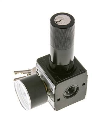 Pressure Regulator for Manifold Assembly G1/4'' 2250 l/min 0.1-3.0bar/1-44psi Zinc Die-Cast 40 mm Pressure Gauge Cylinder Lock Multifix 1