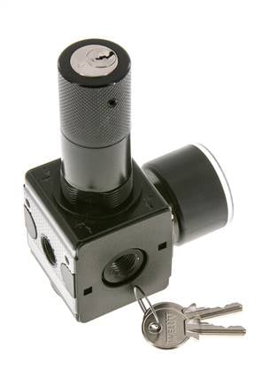 Pressure Regulator for Manifold Assembly G1/4'' 2250 l/min 0.1-3.0bar/1-44psi Zinc Die-Cast 40 mm Pressure Gauge Cylinder Lock Multifix 1