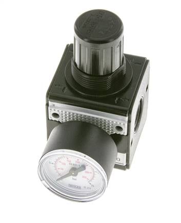Pressure Regulator for Manifold Assembly G1/4'' 2250 l/min 0.5-16.0bar/7-232psi Zinc Die-Cast 40 mm Pressure Gauge Multifix 1